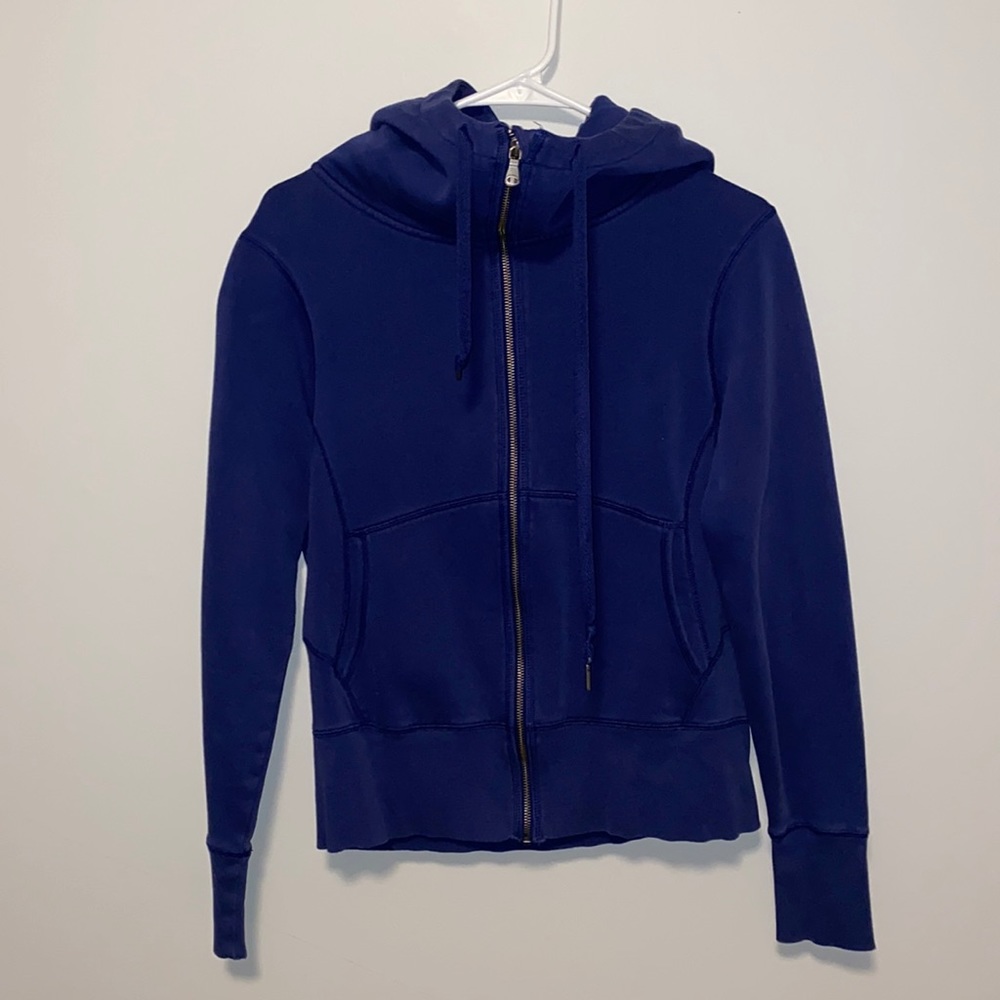 Dark blue champion zip-up hoodie